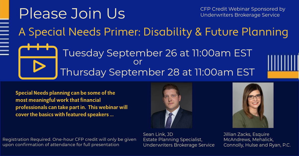 Join us for a Special Needs Primer: Disability & Future Planning