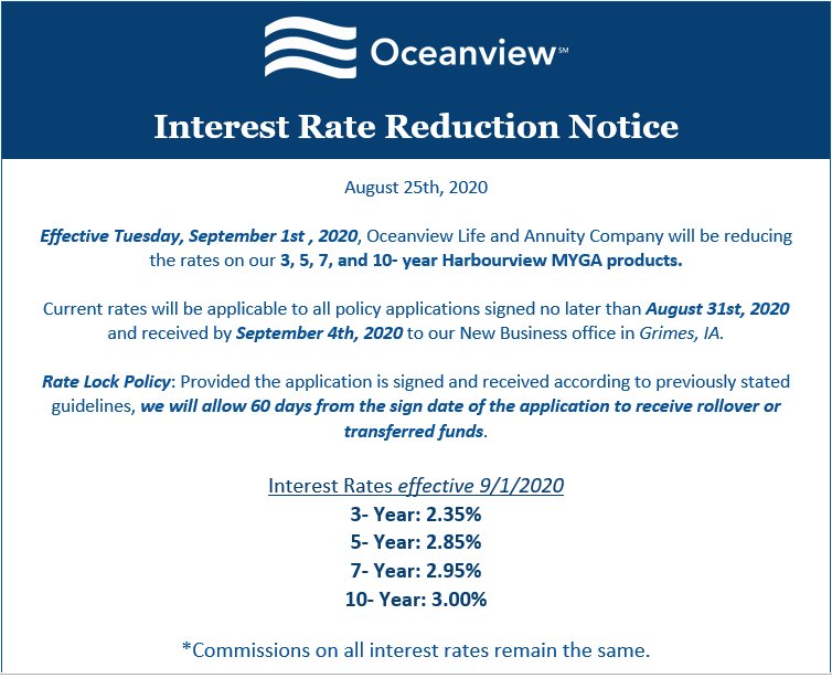 Annuity Alert- Oceanview Rate Reduction